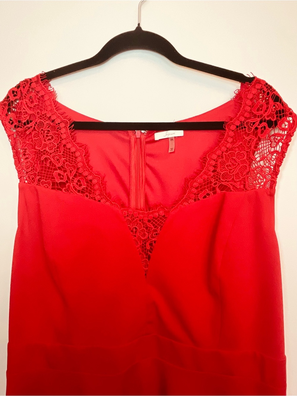 Soprano Red Lace-Trim Fit & Flare Midi Dress - Picture 3 of 11